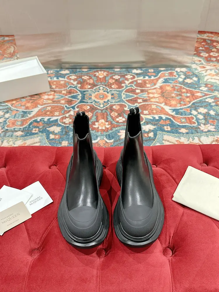 McQueen Couple Leather Zipper Casual Ankle Boots