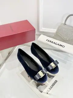 Salvatore Ferragamo New Retro Style Flat Witch Shoes with 1.5cm Height Increase