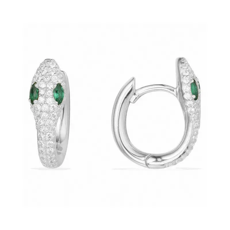 Apm monaco platinum snake earrings Small and exquisite design style Unique style