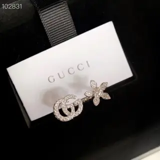 Gucci Double G Flower Open Ring Selected German imported electroplated thick gold Use super