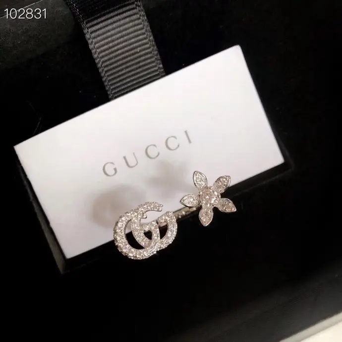 Gucci Double G Flower Open Ring Selected German imported electroplated thick gold Use super