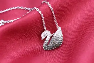 Swarovski Small Black Gradient Swan Necklace
