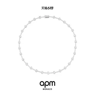 Apm monaco new micro-inlaid square diamond necklace