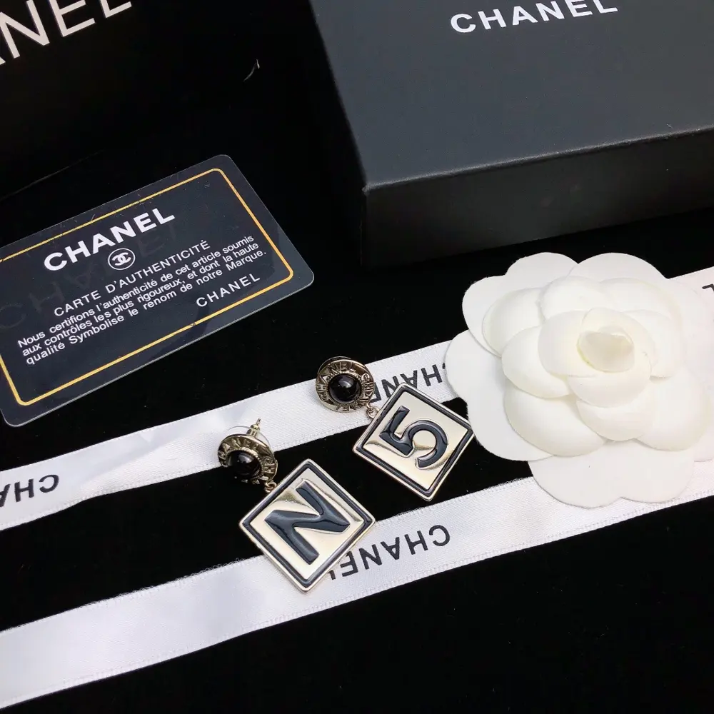 Chanel letter earrings