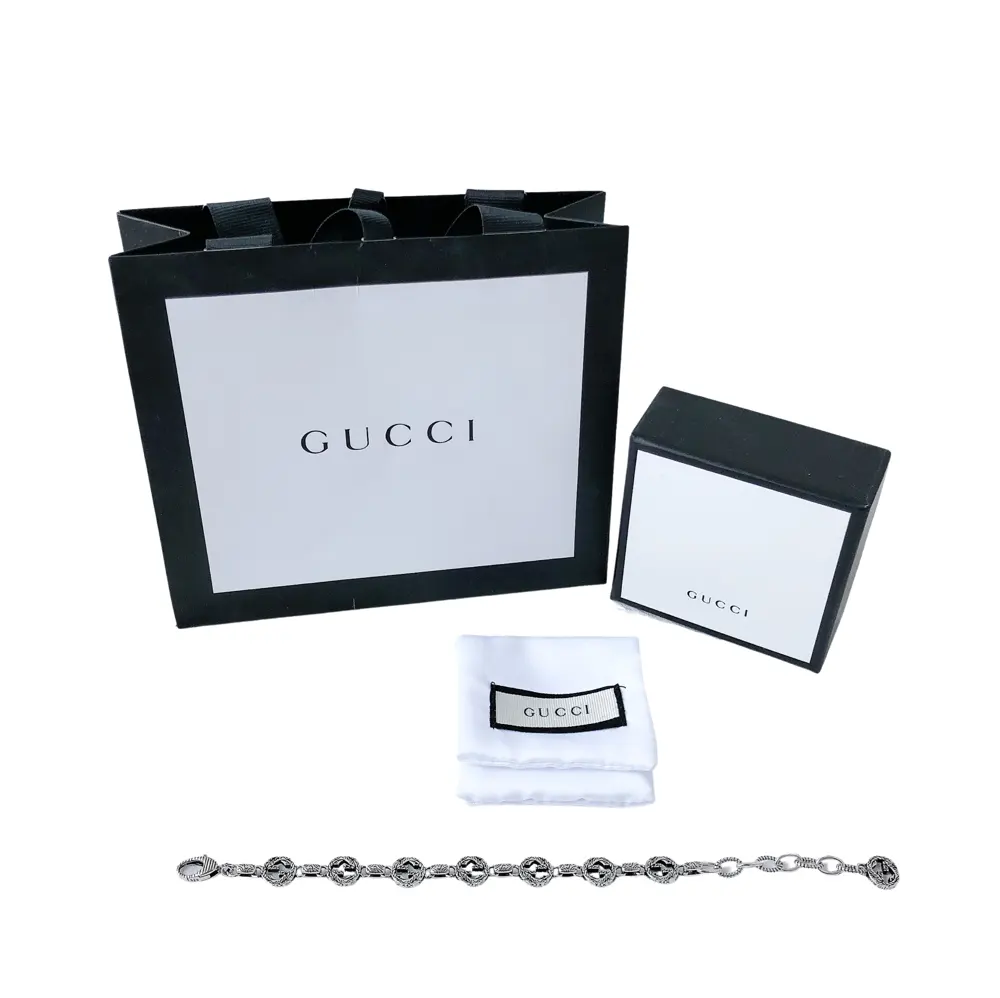 Gucci vintage carved double G bracelet