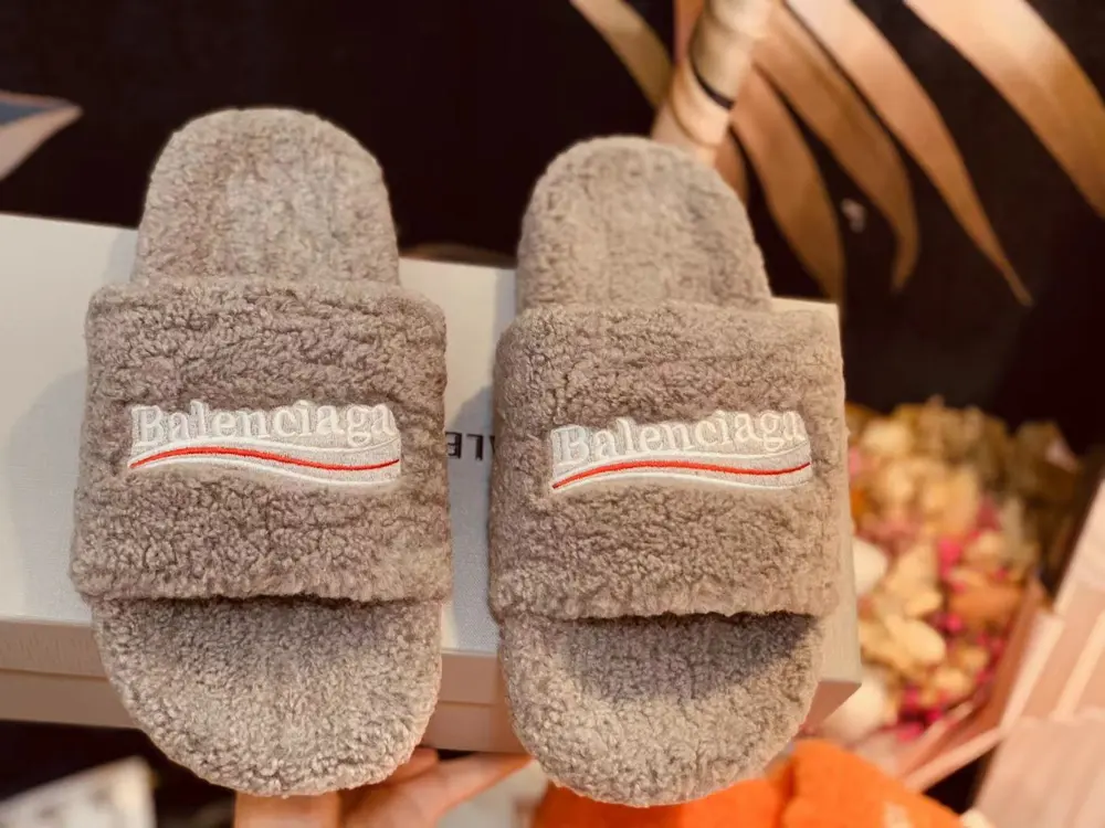 Balenciaga autumn and winter trendy wool slippers