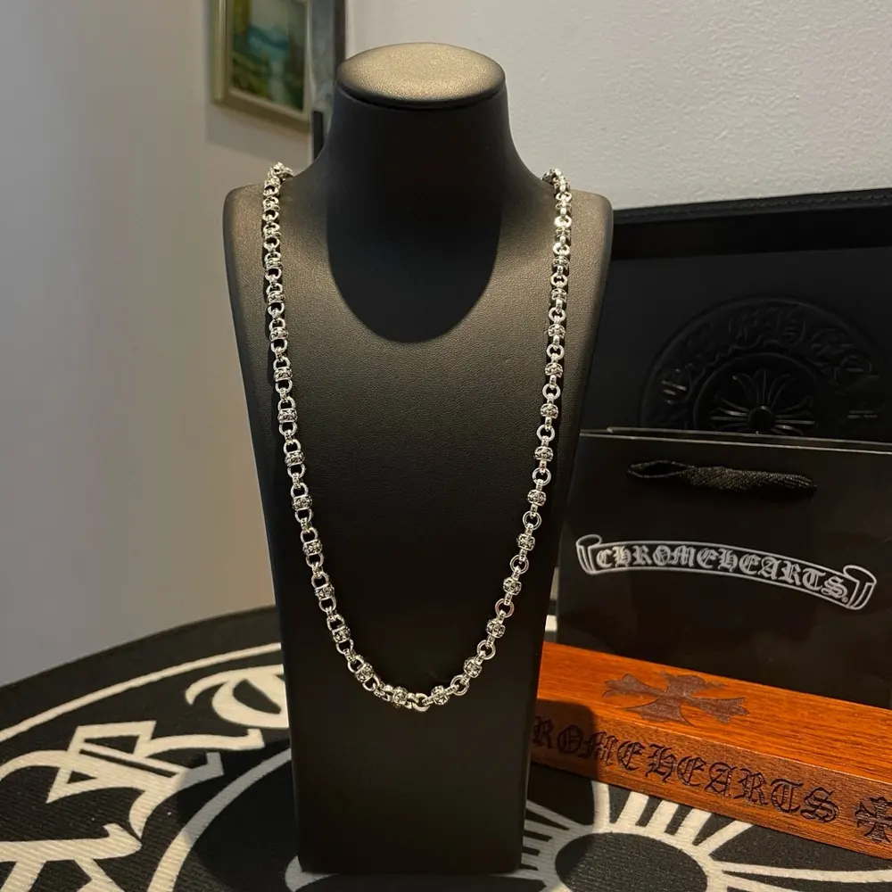 Chrome Hearts cross flower ball necklace