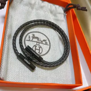 New Hermes bracelet braided bracelet thickened platinum version. High-end precision version