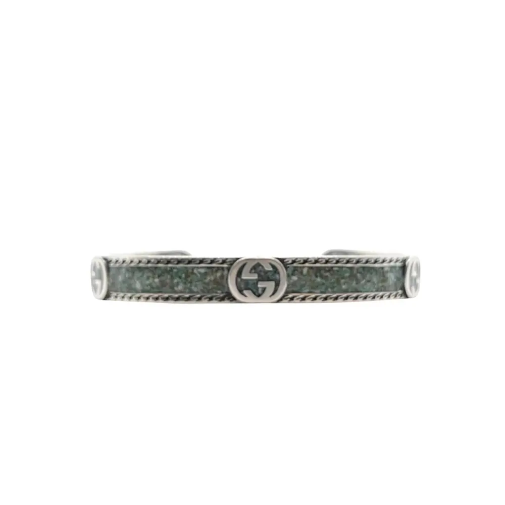 Gucci turquoise hoop bracelet Double G shape Fashion style Retro style