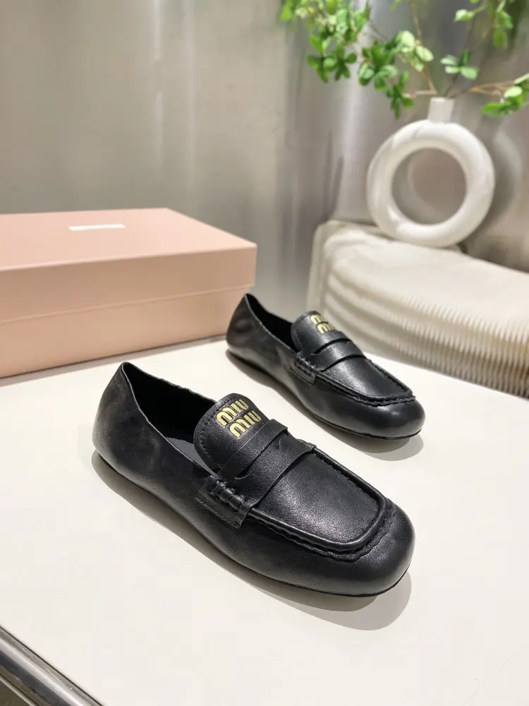 Miu Miu Miu 2025 Spring/Summer new slip-on Mary Jane ballet shoes