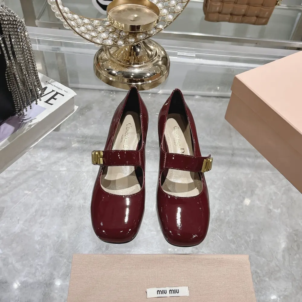 Dior new baby-D letter buckle ballet shoes