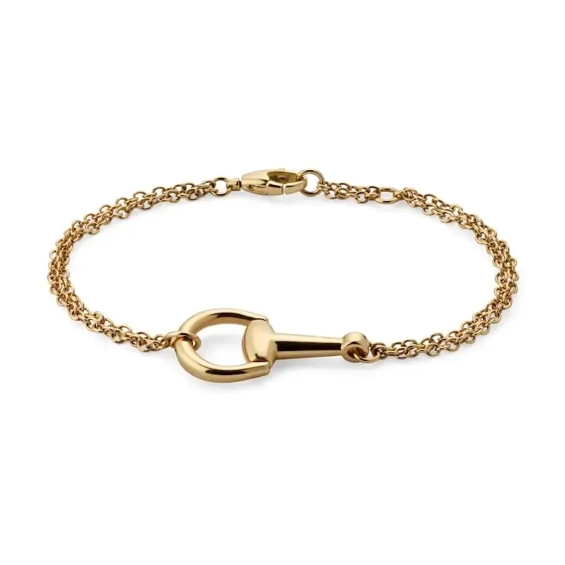 Gucci 18K gold bracelet horsebit open bracelet for women
