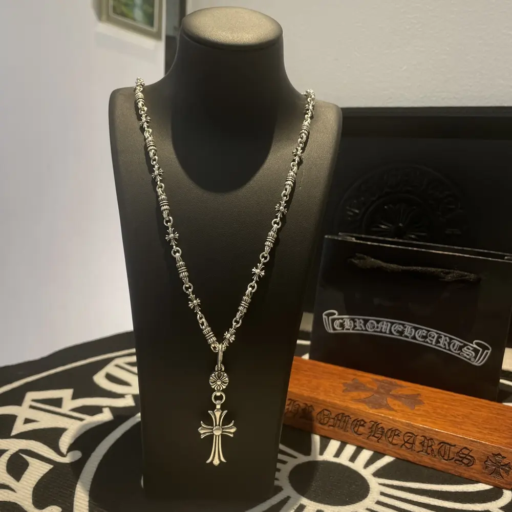 Chrome Hearts cross flower ball necklace