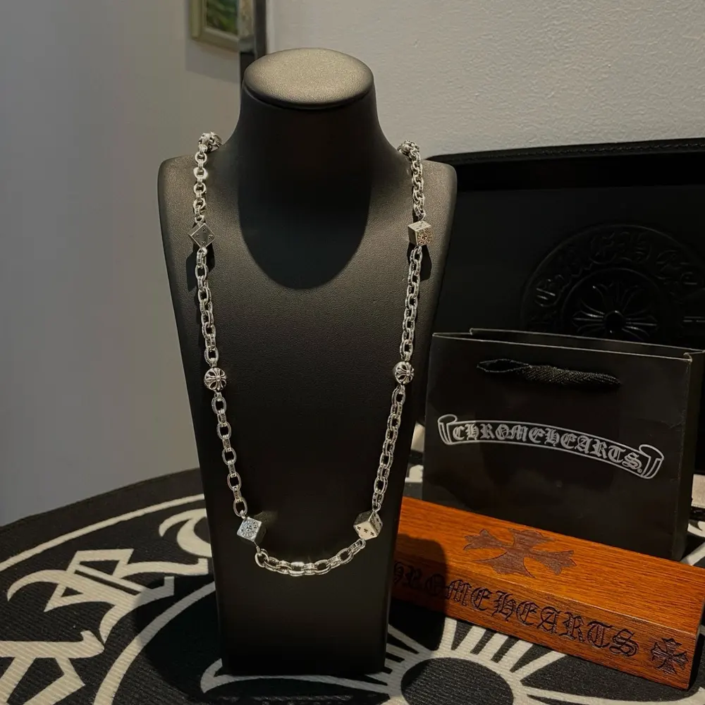 Chrome Hearts Classic Vintage Cross Ball Dice Necklace