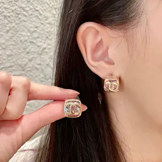 Chanel vintage letter earrings
