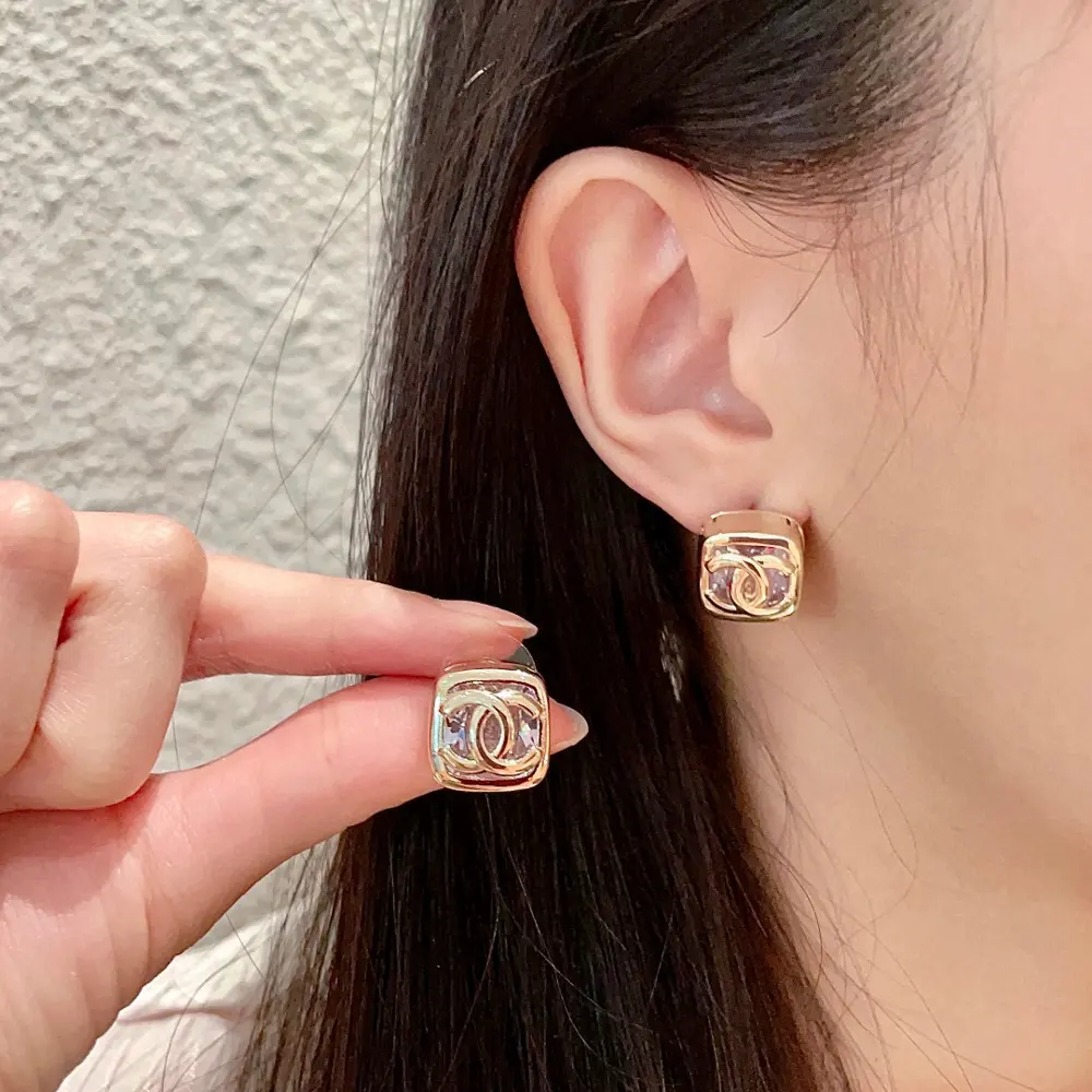 Chanel vintage letter earrings