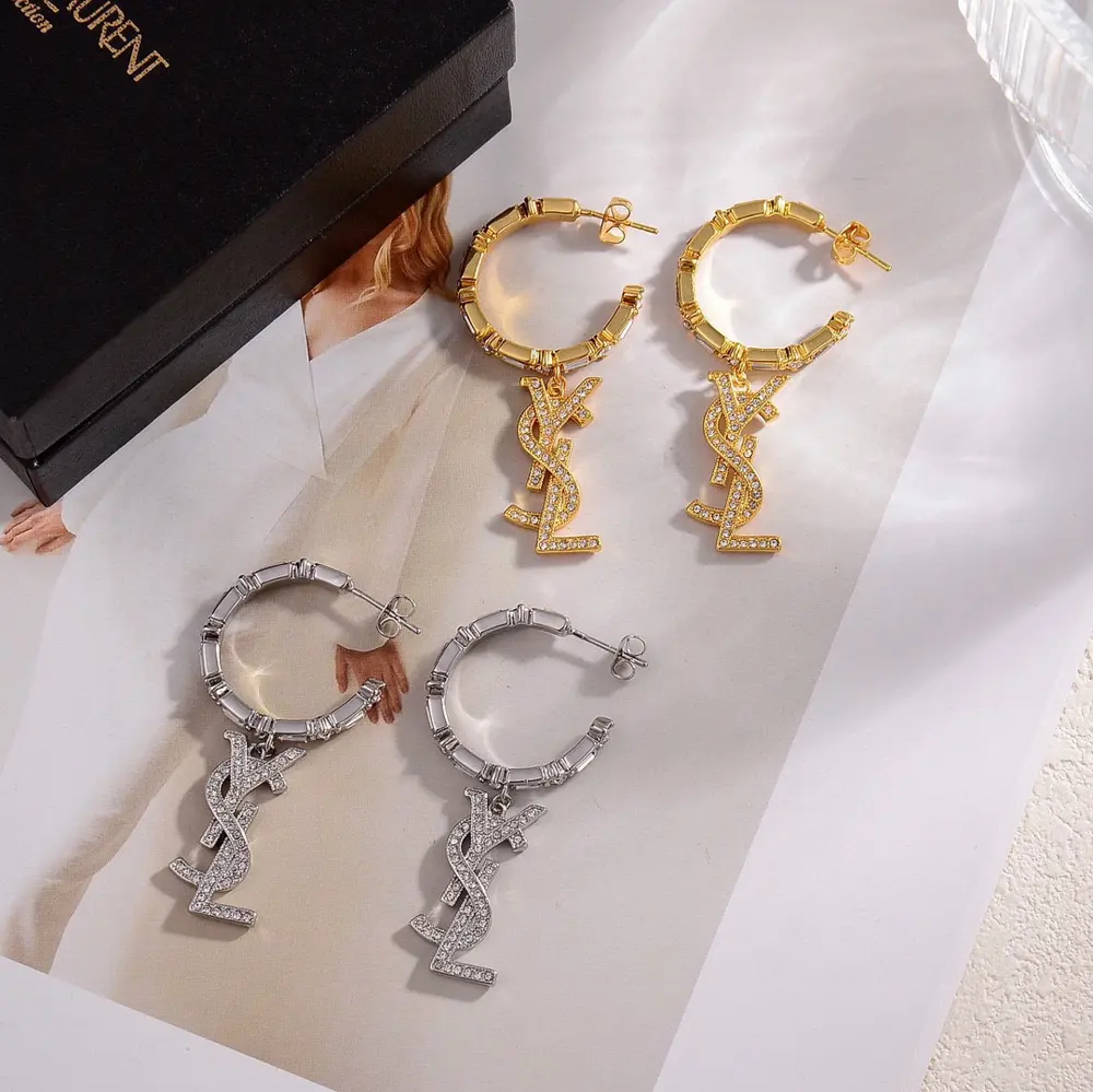 Yves Saint Laurent letter earrings