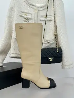 Chanel classic chain double C knight boots
