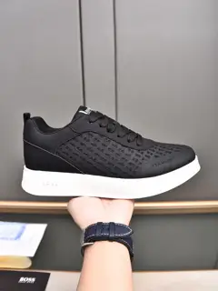 BOSS upper with embossed imported calfskin + comfortable breathable mesh lining