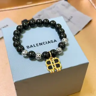 Balenciaga natural black onyx Balenciaga bracelet Thai silver style Balenciaga bracelet