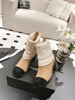 Chanel soft knitted sock boots