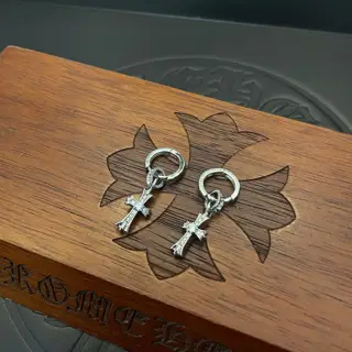Chrome Hearts classic vintage cross diamond earrings