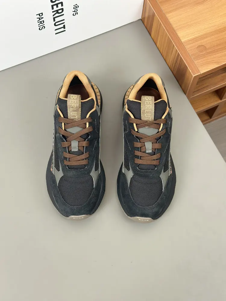 Berluti Skyrunning leather and nylon sneakers