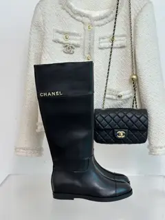 Chanel lettered height-enhancing boots series
