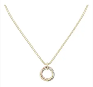 Cartier necklace three-ring three-color necklace Cartier series three-color gold three-ring