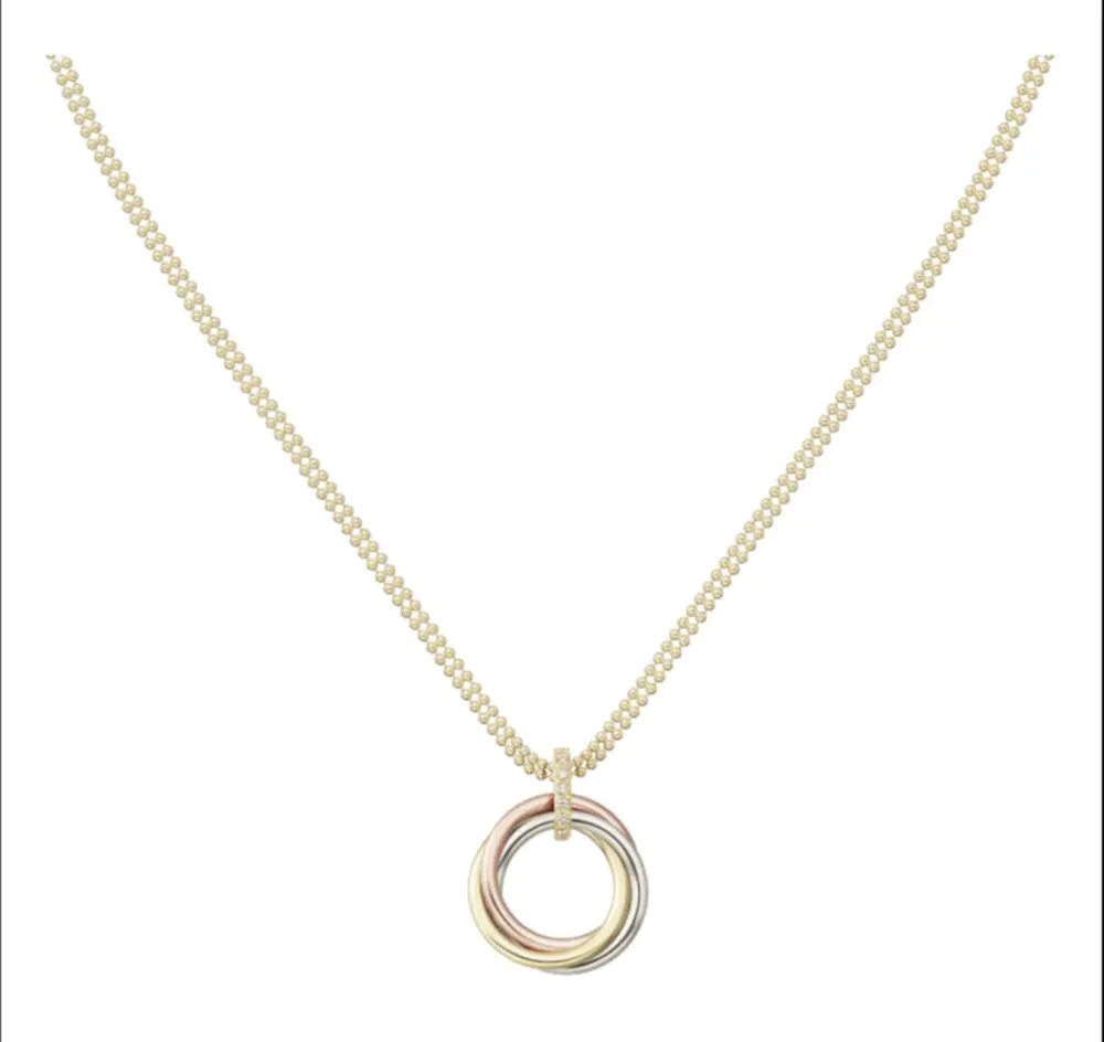 Cartier necklace three-ring three-color necklace Cartier series three-color gold three-ring