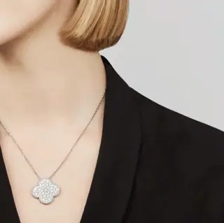 Van Cleef & Arpels 2.5 diamond large four-leaf clover necklace
