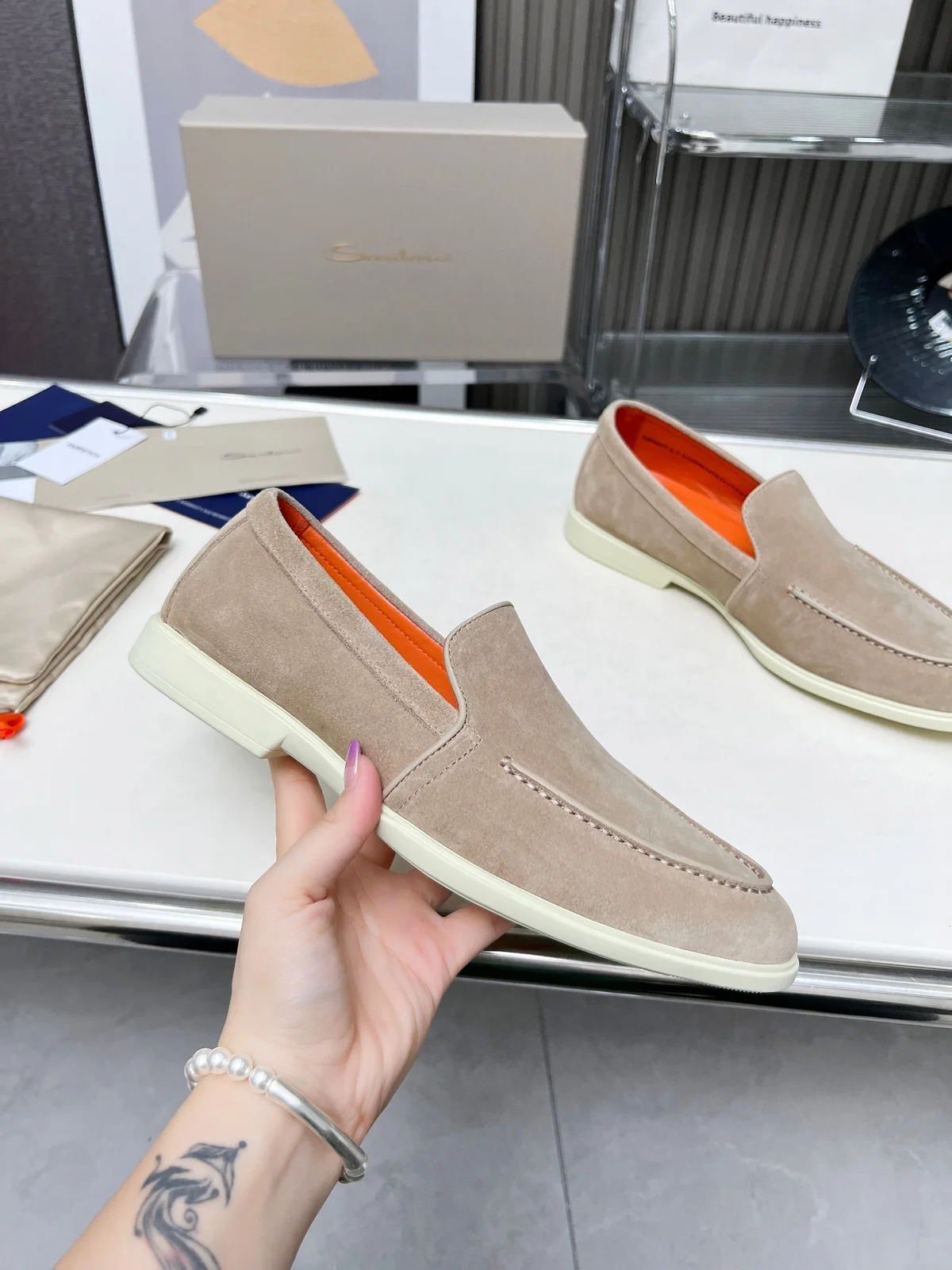 Santoni Four Seasons Classic Loafers Casual Business Style Single Shoes