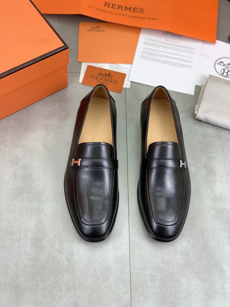 Hermès Formal and Casual Leather Shoes Slip-on Men’s Shoes Series