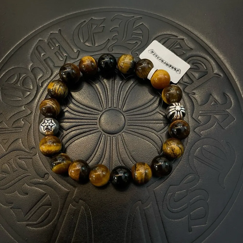 Chrome Hearts Classic Retro Multi-element Tiger Eye Stone Bracelet