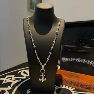 Chrome Hearts white diamond cross necklace