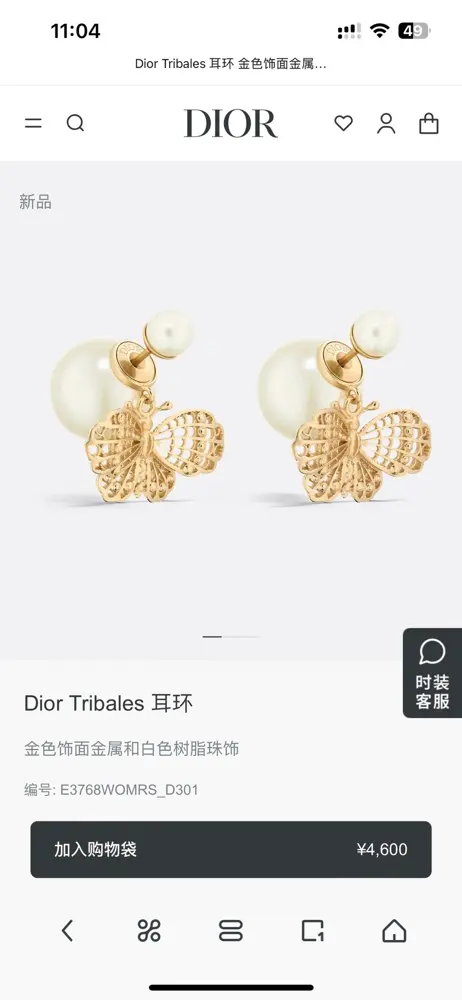 Dior new style Dior new letter earrings loved by top brands. The metal texture