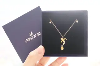 Swarovski playful banana pendant necklace