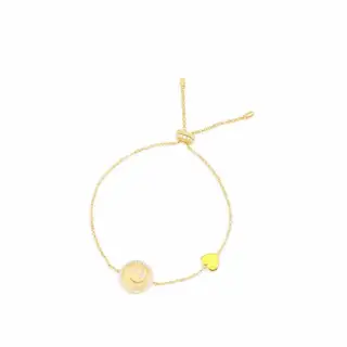 Apm monaco fluorescent yellow smiley face diamond heart bracelet