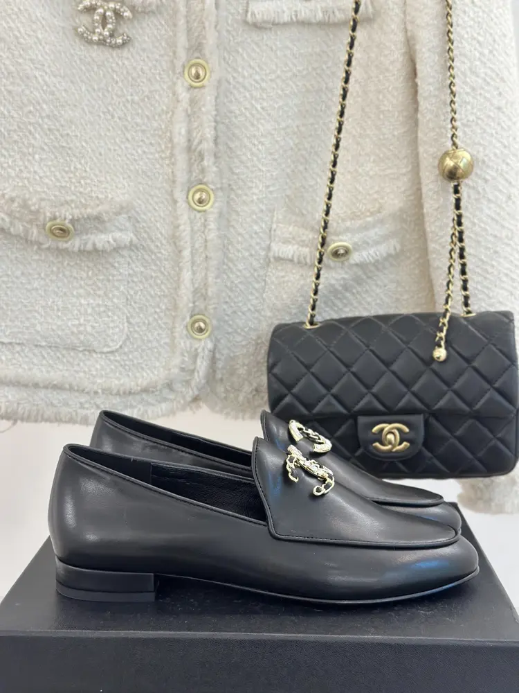 Chanel Big Double C Chain Buckle Loafers