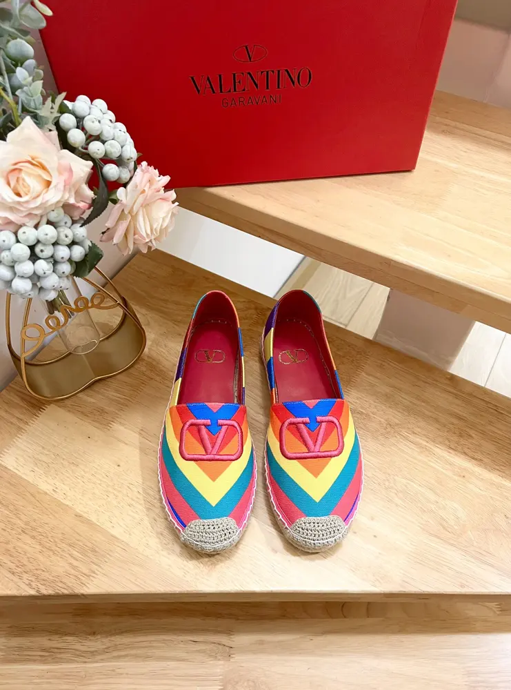 Valentino printed canvas new slippers