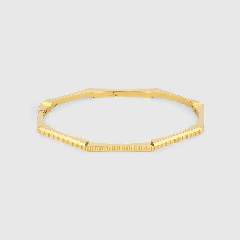Gucci Link to Love series striped engraved bracelet white gold yellow gold rose gold