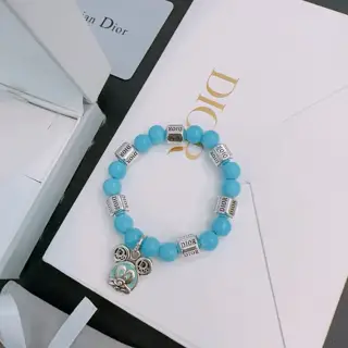 DIOR multi-element agate Thai silver style bracelet