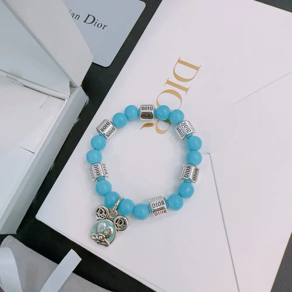 DIOR multi-element agate Thai silver style bracelet