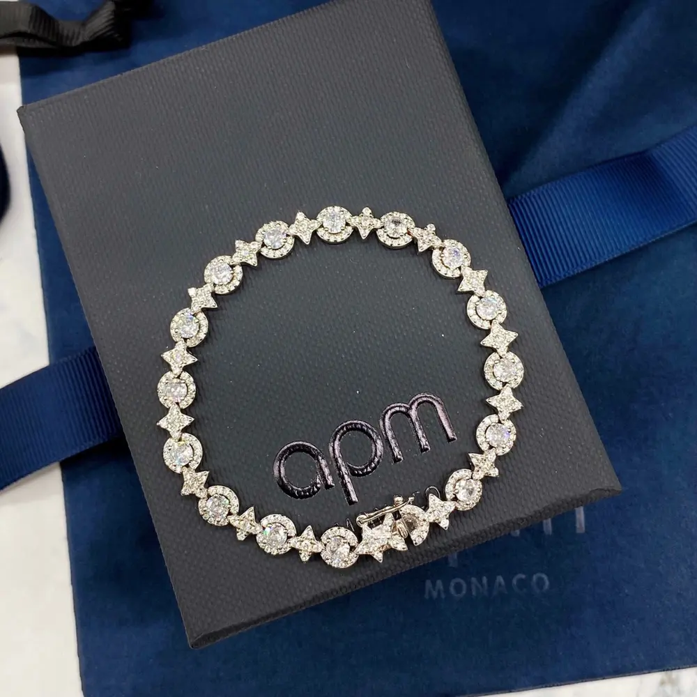 Apm monaco six-pointed star pavé bracelet for women