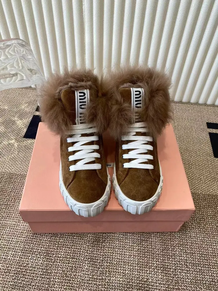 Miu Miu Miu 24 autumn and winter new cotton shoes furry shoes