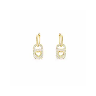 Apm monaco gold heart pull ring earrings