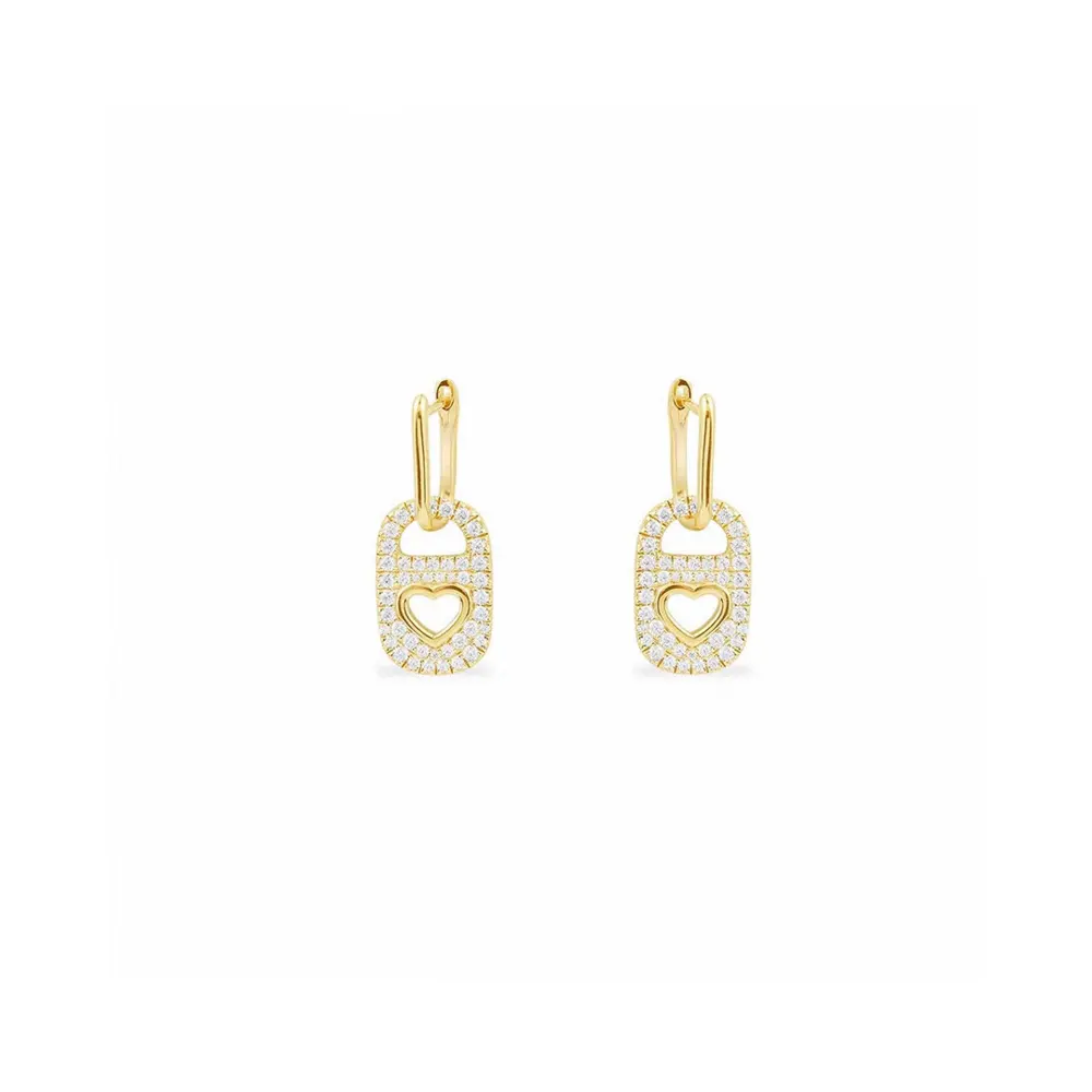 Apm monaco gold heart pull ring earrings