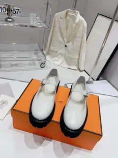 Hermes thick-soled loafers Mary Jane shoes are simple