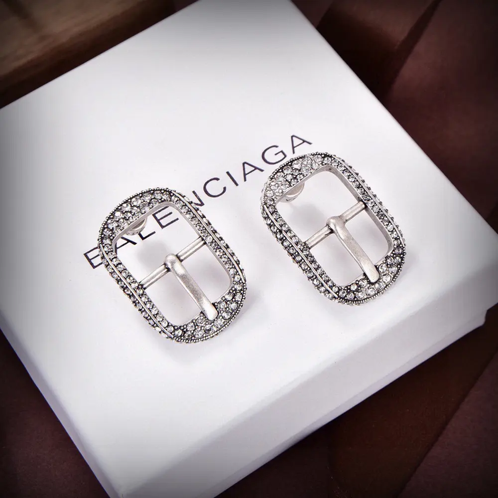 Balenciaga square diamond earrings