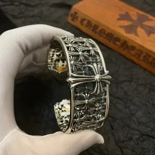 Chrome Hearts Classic Wide Cross Cuff Bracelet